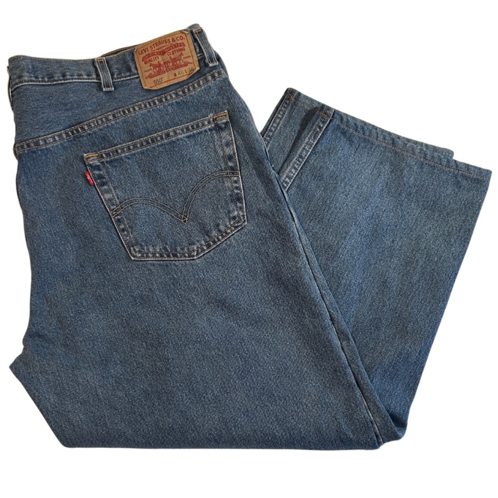 Levi's Classic 550 relaxed 100% cotton Straight Blue Jeans 46 waist
